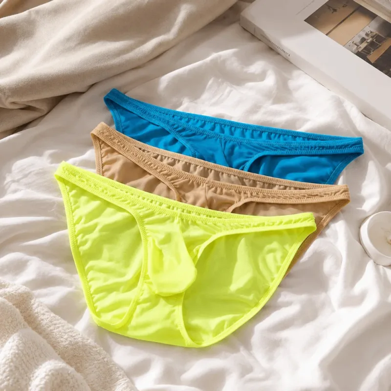 Slip Ultra-fin en soie glacée à séchage rapide, taille basse, sous-vêtements sans couture pour hommes, pochette en U, Lingerie en maille, culotte de voyage — image 11
