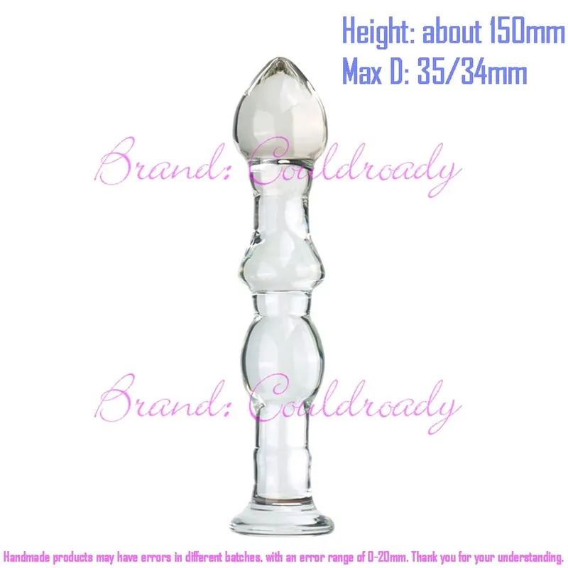 Pyrex Glass Dildo 195x33mm Fake Penis Crystal Anal Beads Butt Plug Prostate Massager G Spot Female Masturbation Toys — image 20
