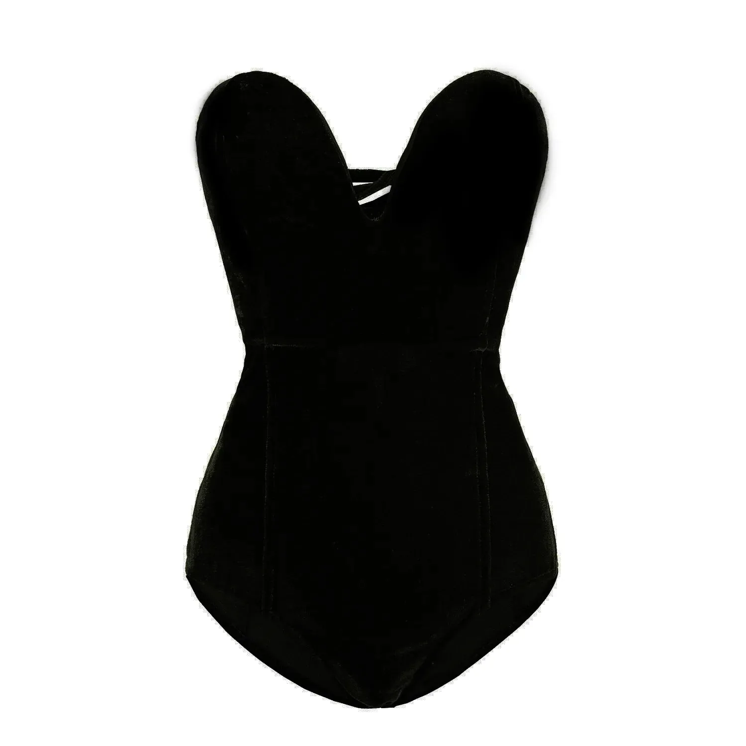 CM.YAYA Vintage Women Velvet Strapless Sleeveless Bodycon Bodysuits 2025 Spring Basic Sexy Party Evening Club Tops One Piece — image 10