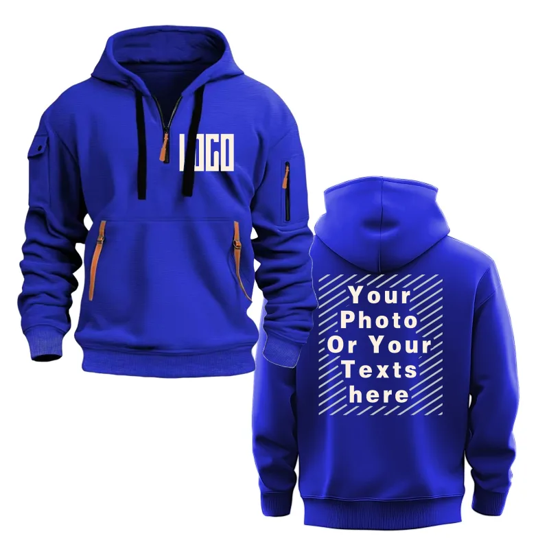 Customized DIY Printed Hoodies for Men and Women, Loose Casual Sportswear with Zipper, Long Sleeved Hoodies with Multiple Pocket — image 6