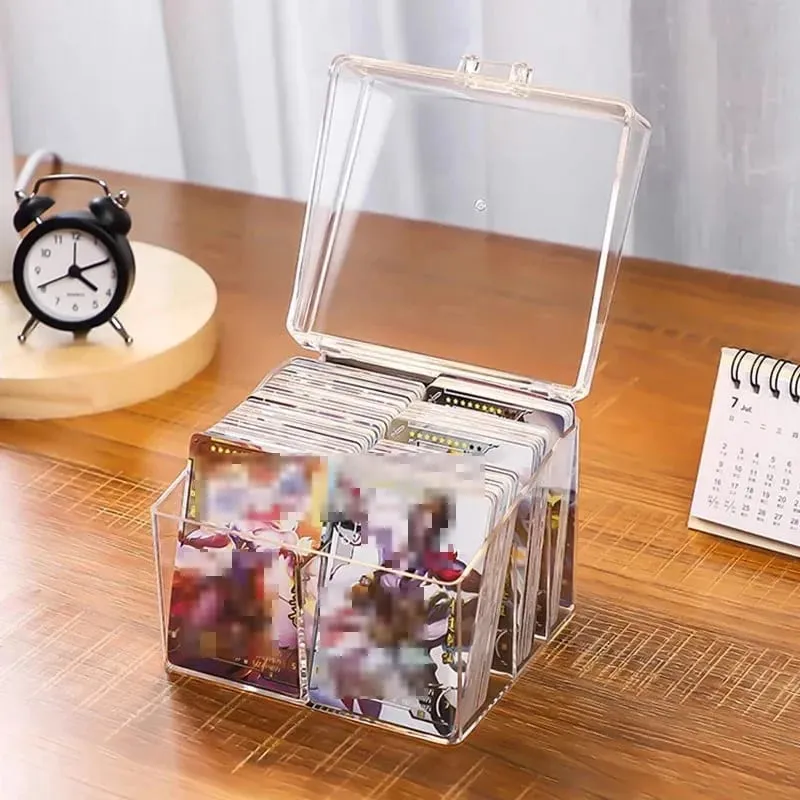 Durchsichtiger Karten-Organizer aus Acryl – für 400 Karten. Präsentationsbox mit zwei Fächern für Postkarten und Spielkarten — image 5