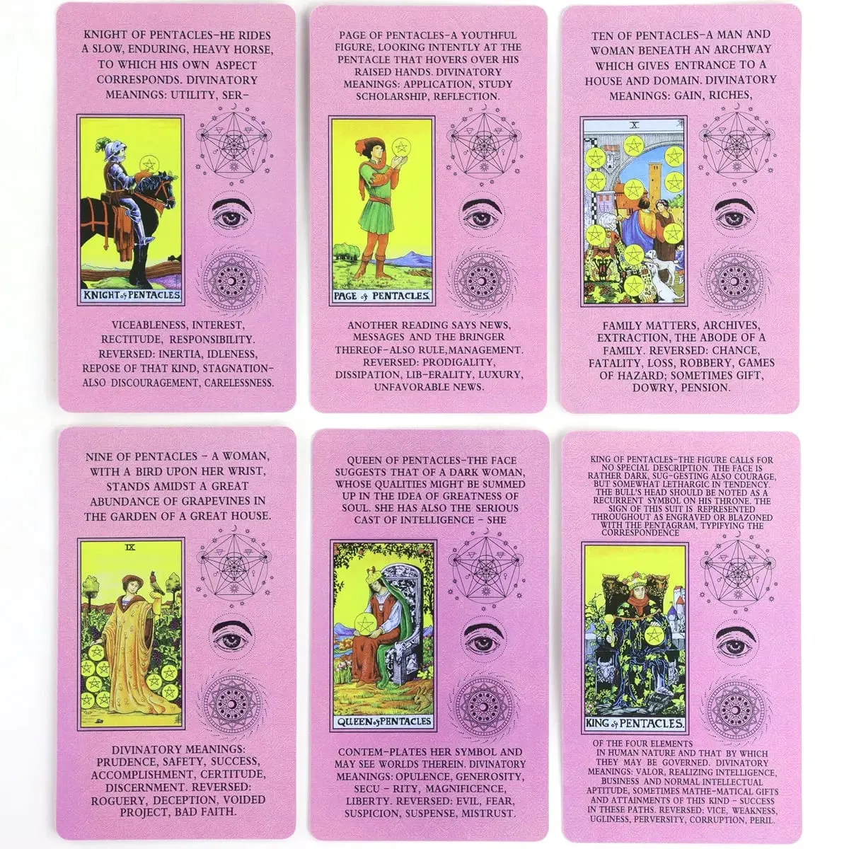 Pink Learning Tarot 78 Pcs Tarot Cards with Keywords Based on Rider Waite System 10.3*6cm — image 5