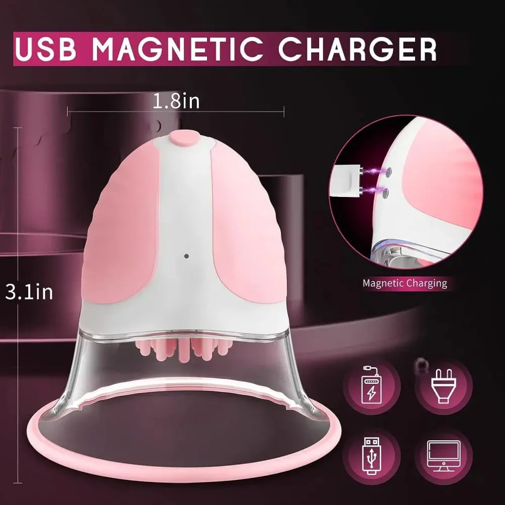 Breast Enlargement Suction Vibrator Rotating Tongue Licking Vacuum Pump chest Massager Nipple Stimulation Masturbator Sex — image 6