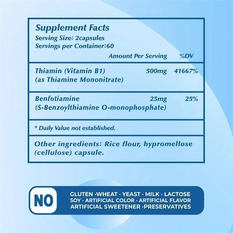 Vitamin B1 Complex - Fatigue Digestion Stress Mood Formula Boosts Energy and Metabolism — image 2