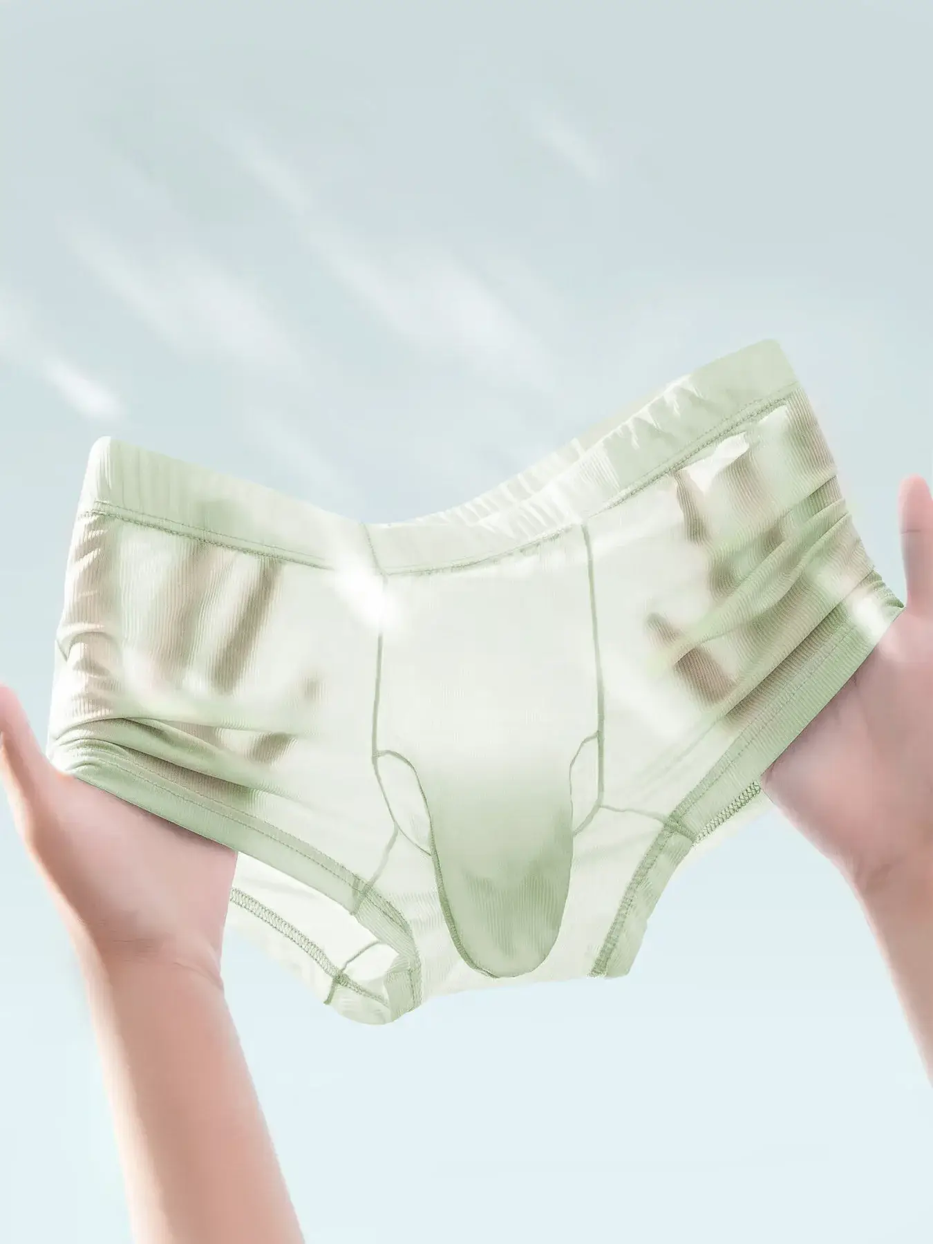 Seluar Boxer Lutsinar Seluar Dalam Seksi Lelaki Seluar Dalam Ultra Nipis Seluar Dalam Sutera Ais Seluar Dalam Seluar Dalam Licin Berkilat — image 17