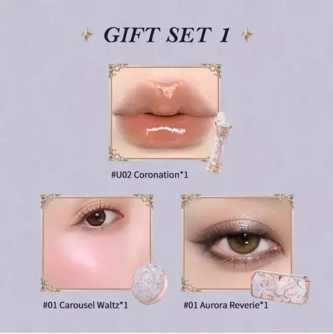 Makeup Set Flower Knows Butterfly Cloud Collar Collection Makeup Gift Set Includes Eyeshadow Blush Lipstick Vegan&Cruelty-Free