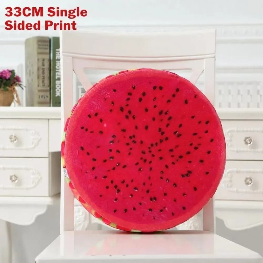 Creative Round Fruit Pillow Fruit Slice Print Simulation Throw Pillow Stuffed Inner Plush Fabric Plush Pillow Office Rest — image 9