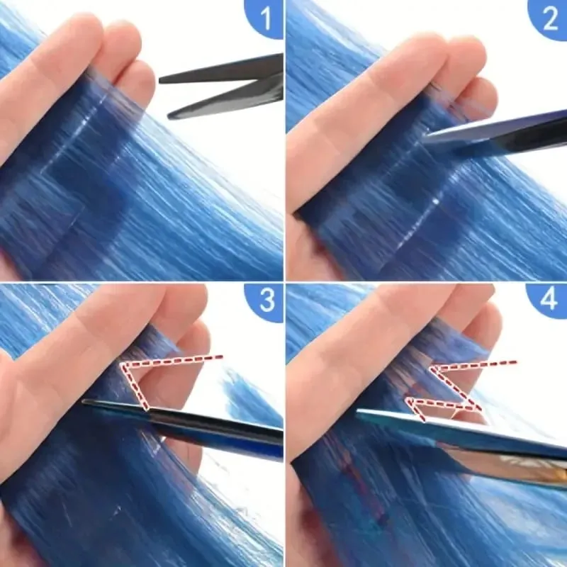22Inch Colored Party Synthetic Clip in Hair Extensions for Girls Multi-colors Long Straight Hair Rainbow Hairpieces — image 5