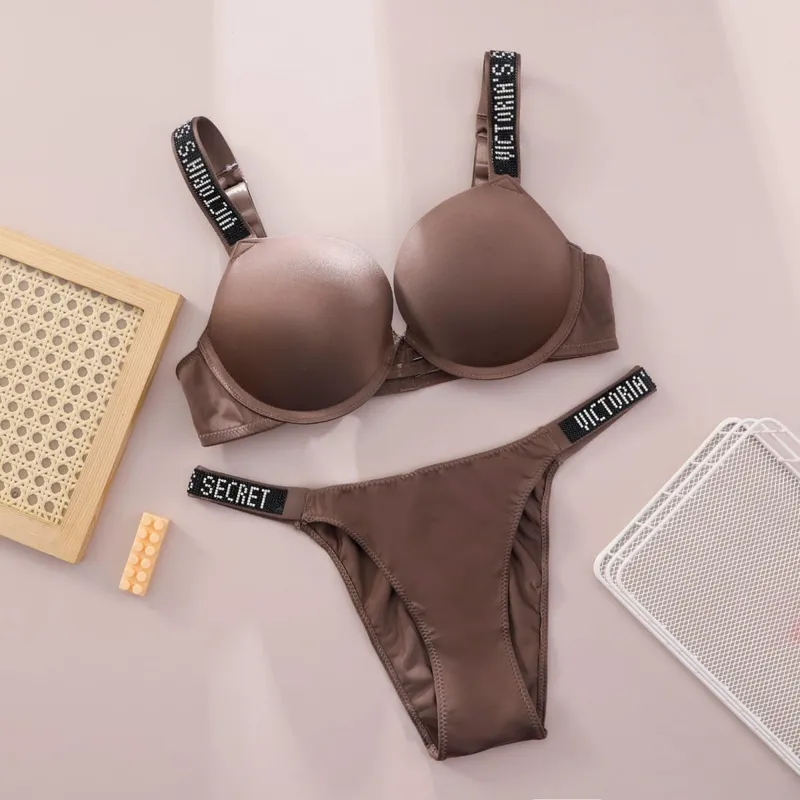 Ny Push Up Shapewear Justerbar, polstret, samlet V-blonde lingerisæt BH og trusse Sexet BH og trussesæt til kvinder Komfortabel — image 17