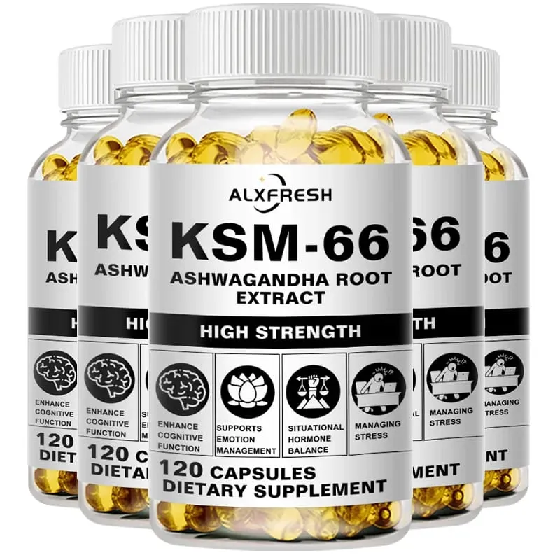 Ashwagandha Capsules Support Stress Relief and Mood Deep Sleep Increased Strength Endurance Muscle Growth and Hormone Balance