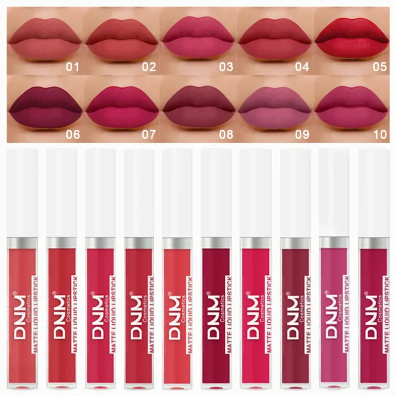 DNM 19 Warna Matte Velvet Liquid Gincu Kalis Air Tahan Lama Tidak Mudah Luntur Lipgloss Makeup Ungu Merah Bogel Tint Bibir Kosmetik — image 2