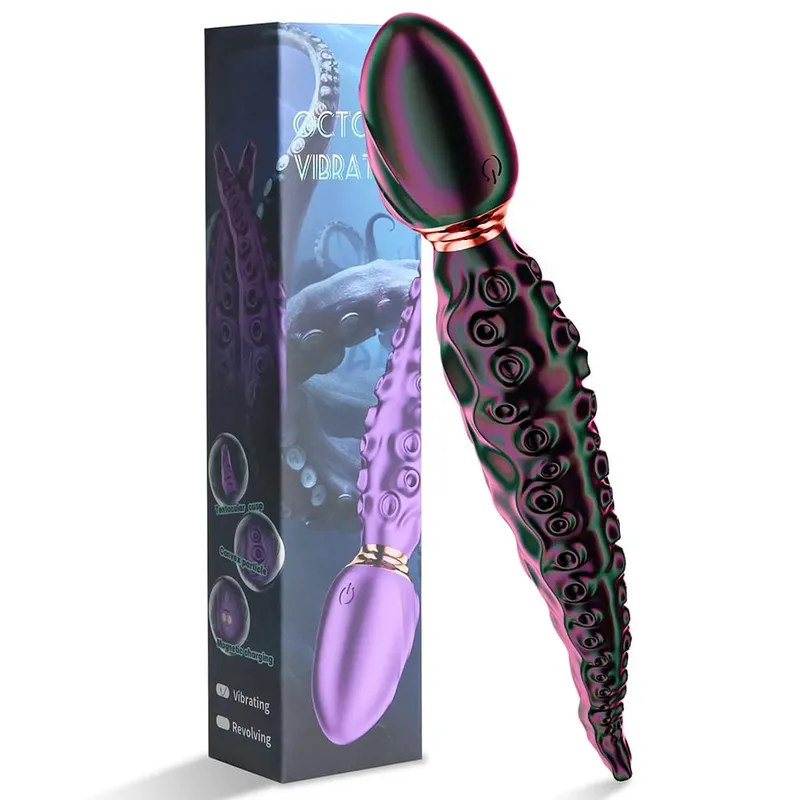 Octopus Tentacle Anal Vibrator Female G-Spot Clit Vagina Stimulation 360° Rotation Silicone Dildo Masturbation Sex Toys Women — image 9