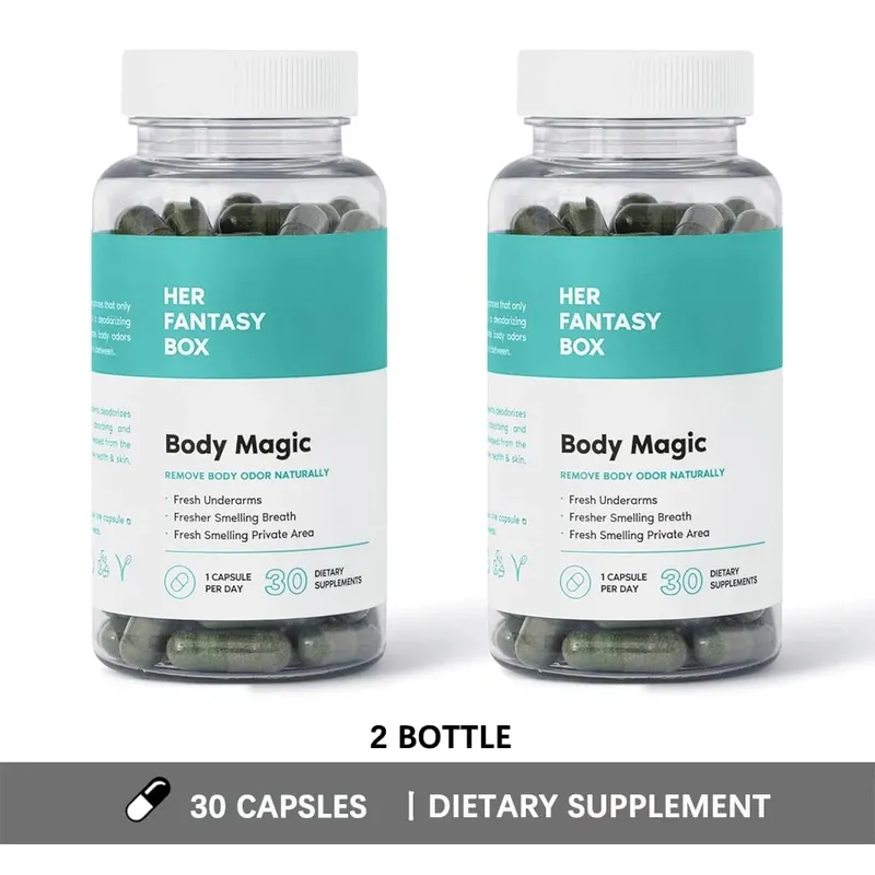 Pilules de chlorophylle Body Magic - Capsules végétaliennes Booster d'énergie naturelle pour la désintoxication et la digestion des odeurs corporelles, soutiennent la santé de l'intestin et de la peau — image 4