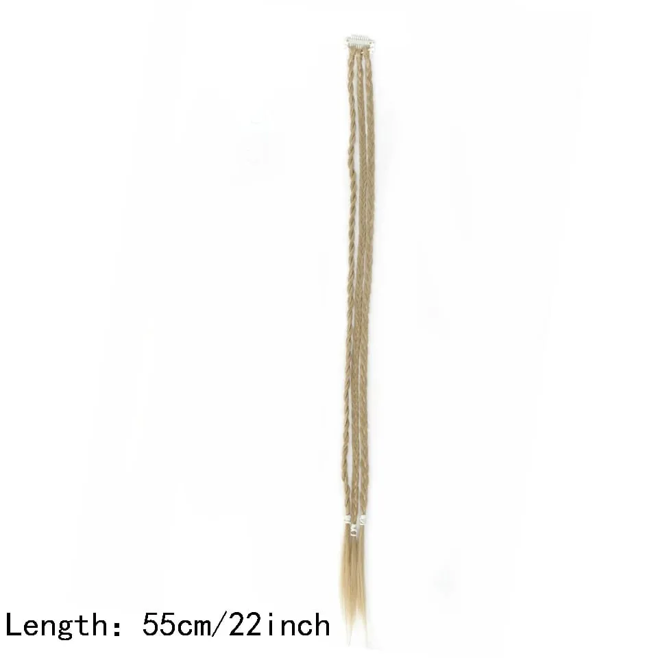 Synthetic Braid Clip in Hair Extensions Braids Long Ponytail Hairpieces For Women Kids Girls Daily Party Cosplay — image 5