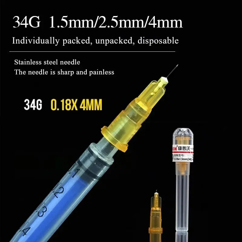 34g medical small needle 1.5/2.5/4mm disposable non painless beauty salon hand injected ultra-fine mosquito needle — image 2