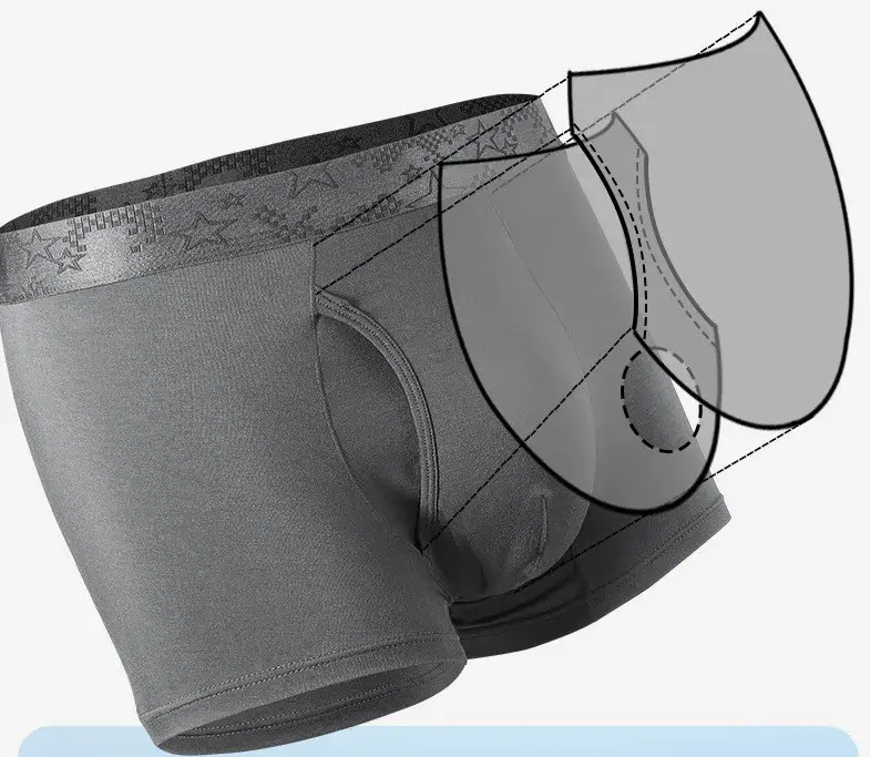 Boxer da uomo Pantaloncini Biancheria intima modale Mutandine da uomo Solido traspirante Proiettile Separazione Pouch Mutande Tronchi maschili Cueca Plus Size — image 1