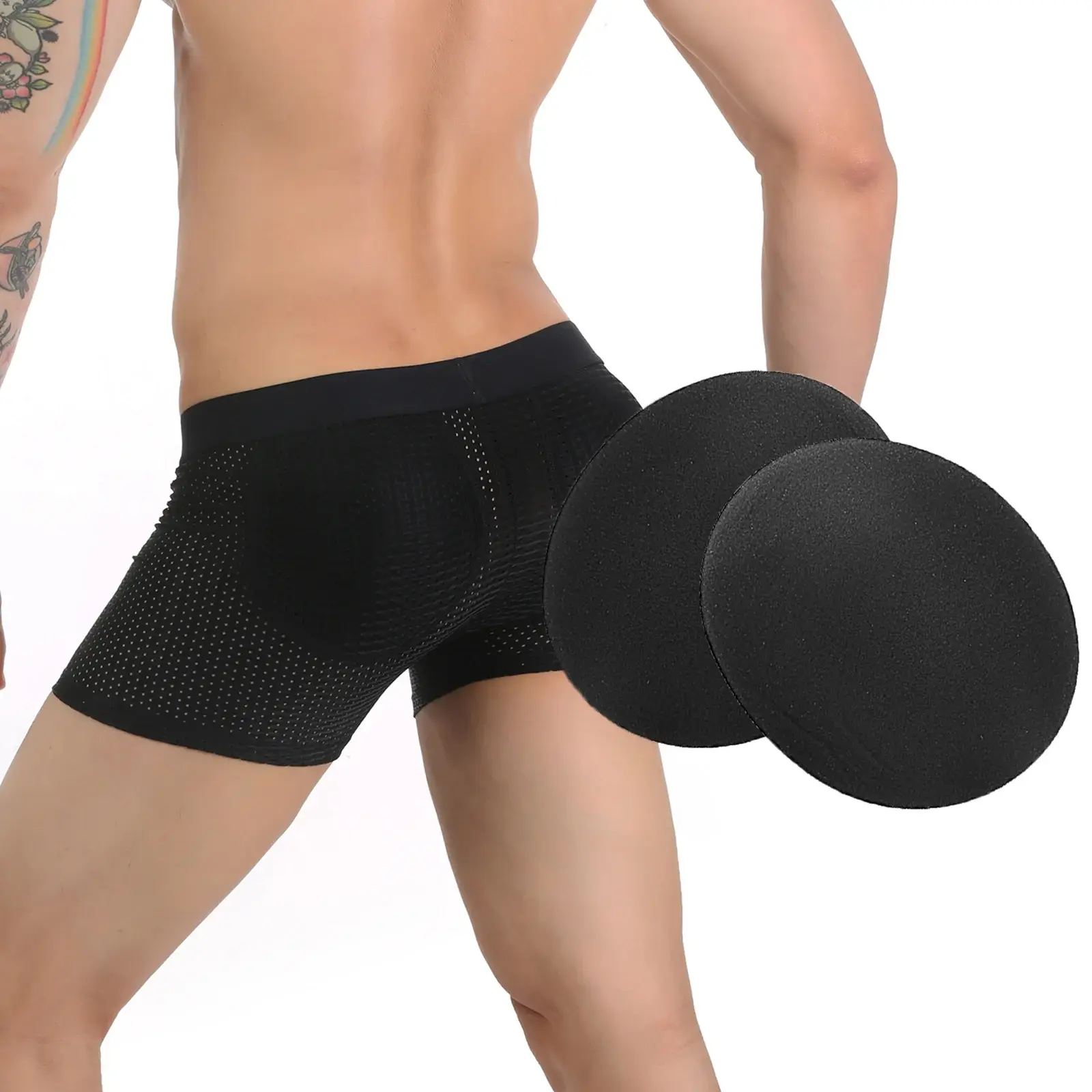 2 pcs Hip Shaper Padded Man Briefs Butt Pad Sexy Men Underwear Sponge Enhancer Underpants Push Up Cup Panties Lifter — image 2