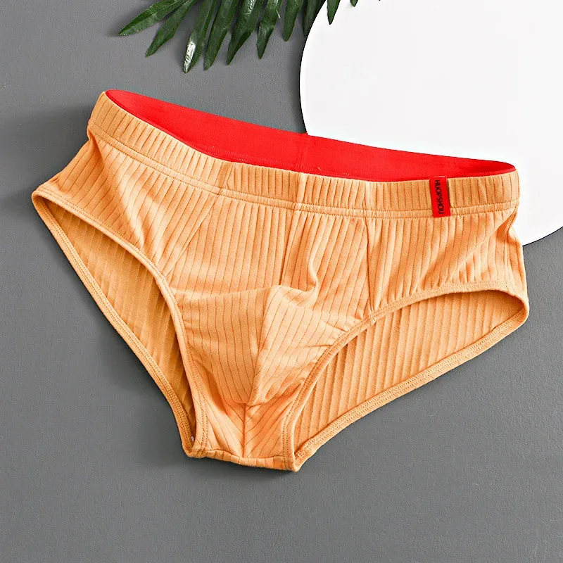 1/3 pièces hommes slips taille moyenne élastique doux respirant Anti-septique U convexe rayé couleur unie décontracté hommes caleçons sous-vêtements hommes — image 14