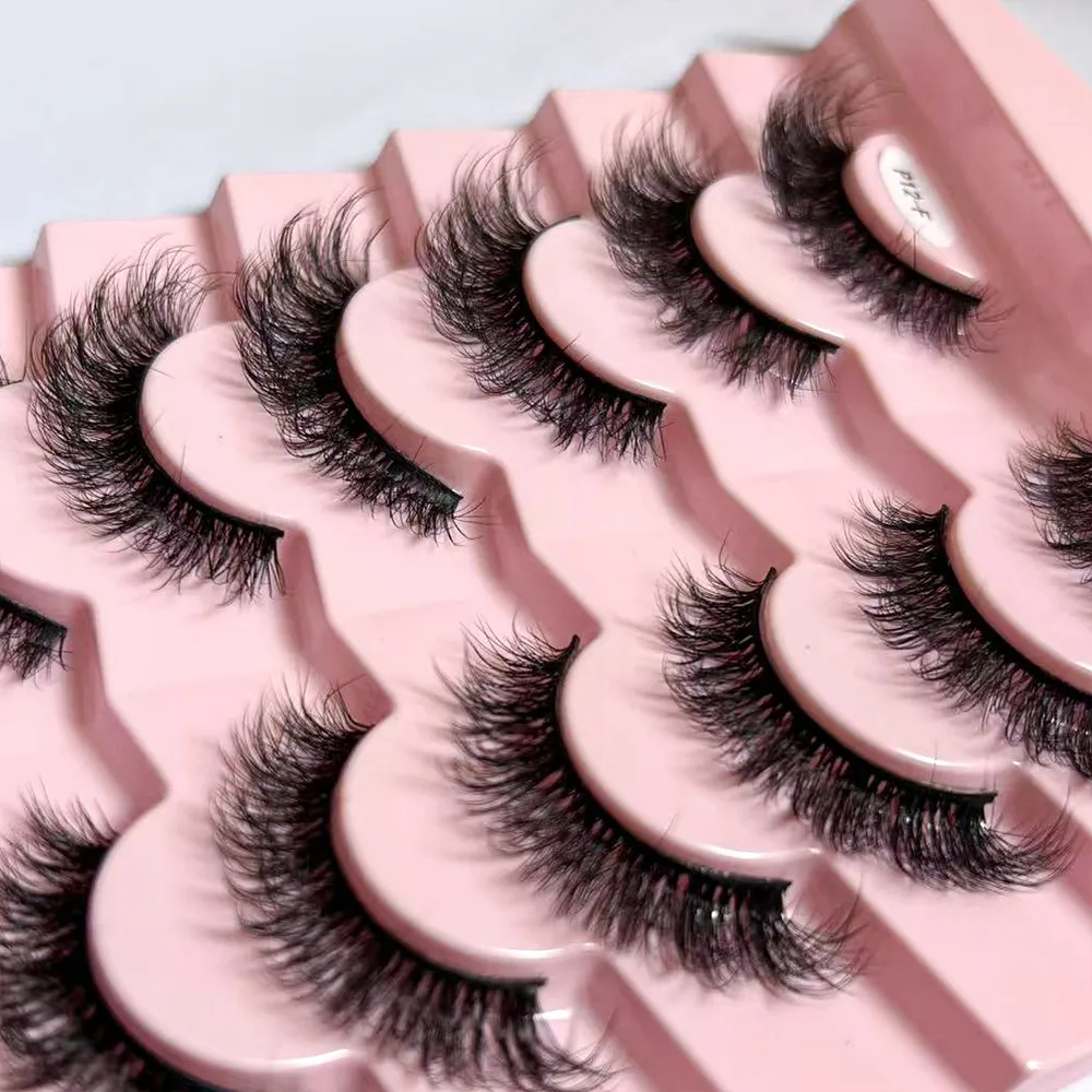 7 Pairs False Eyelashes Wispy Lashes Natural Look Fake Eyelashes Faux Mink Fluffy Strip False Lashes Pack — image 3