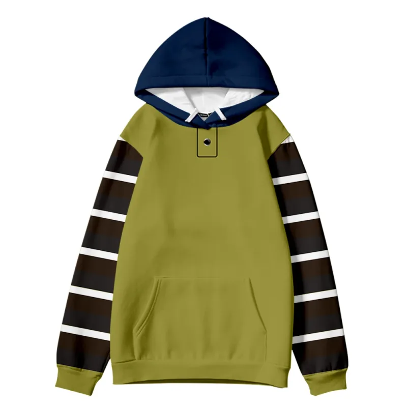 2024 Fesyen Bercetak Corak Berjalur Pullover Lelaki Kasual Bersaiz Besar Hoodie Longgar Street Design Harajuku Baju Sweat Lelaki