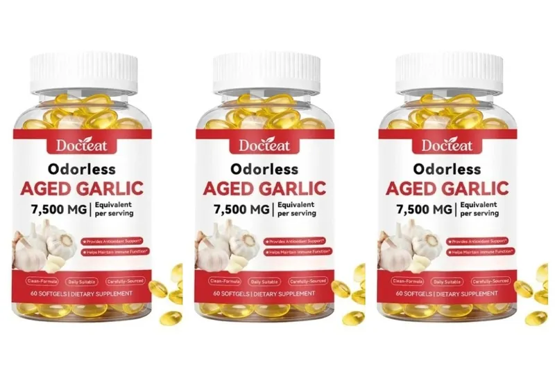 Lugtfri lagret hvidløgsekstrakt 7500mg 60 Softgels Ajo Envejecido Supplement Antioxidant & Immunstøtte Daglige hvidløgssoftgels — image 8