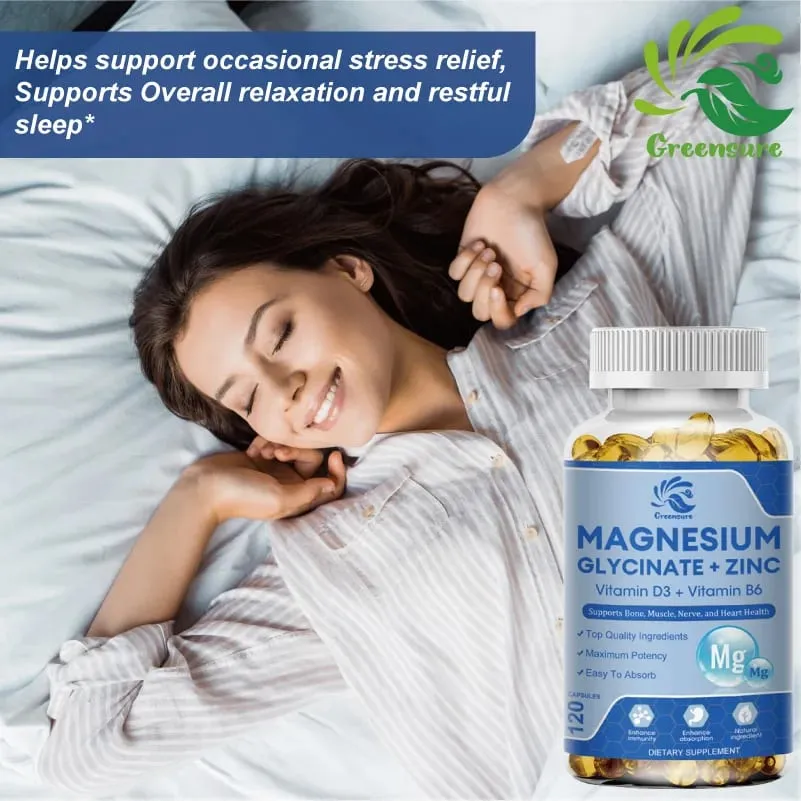 Integratore minerale di magnesio glicinato e zinco da 500 mg per supportare il massimo assorbimento delle articolazioni muscolari e della salute — image 4