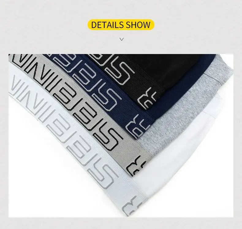 Seeinner رجل سراويل بوكسر القطن U محدب الحقيبة الملابس الداخلية لينة مريحة السروال Cueca Masculina M-XXL أسود أبيض رمادي — image 9