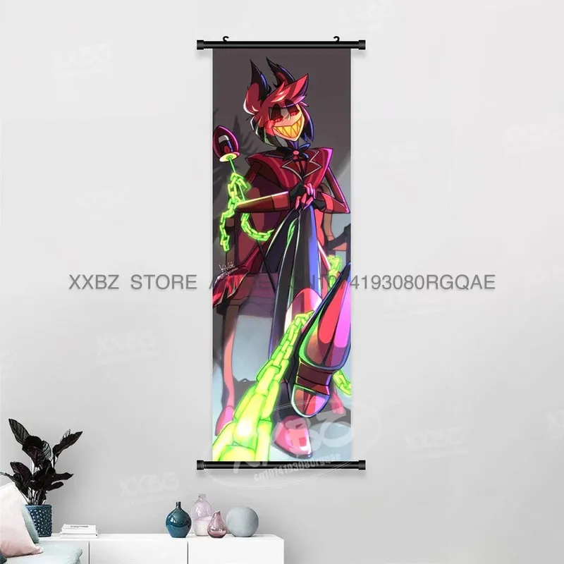 Simple Black Comedy Hazbin Hotel Home Decoration Hanging Painting Cartoon Wall Artwork Scrolls Picture Room Canvas Print Posters — image 9