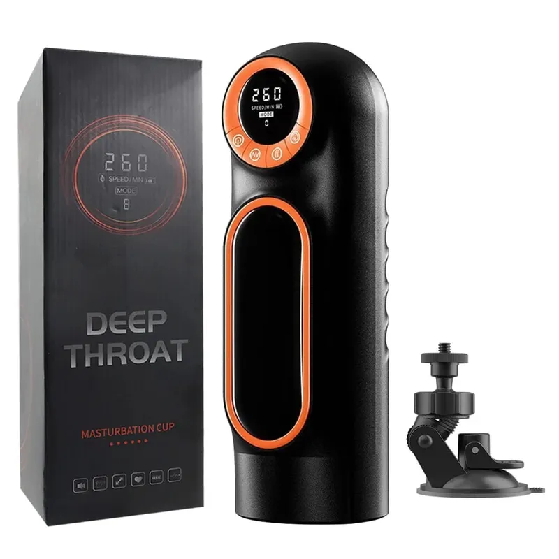 Automatic Telescopic Sucking Masturbator Cup With LED Display Vagina Masturbation Blowjob Sex Machine Adults Sex Toys for Men