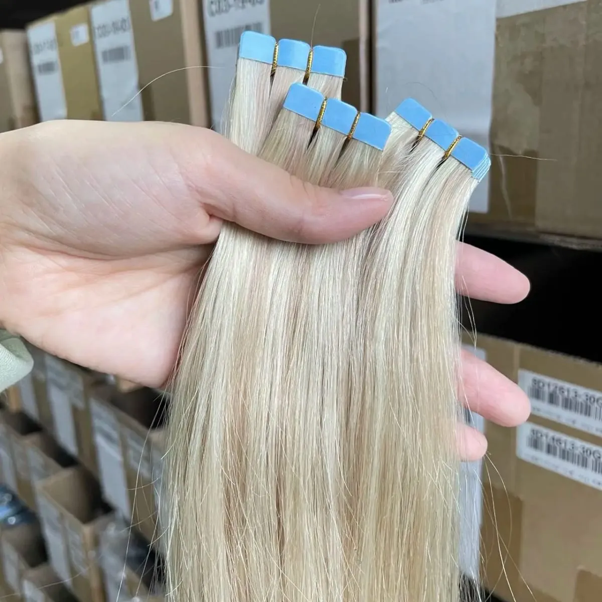 Highlight Blonde Mini Tape Hair Extension Straight 12-24 Inches Seamless Tape Human Hair 10pcs/pack
