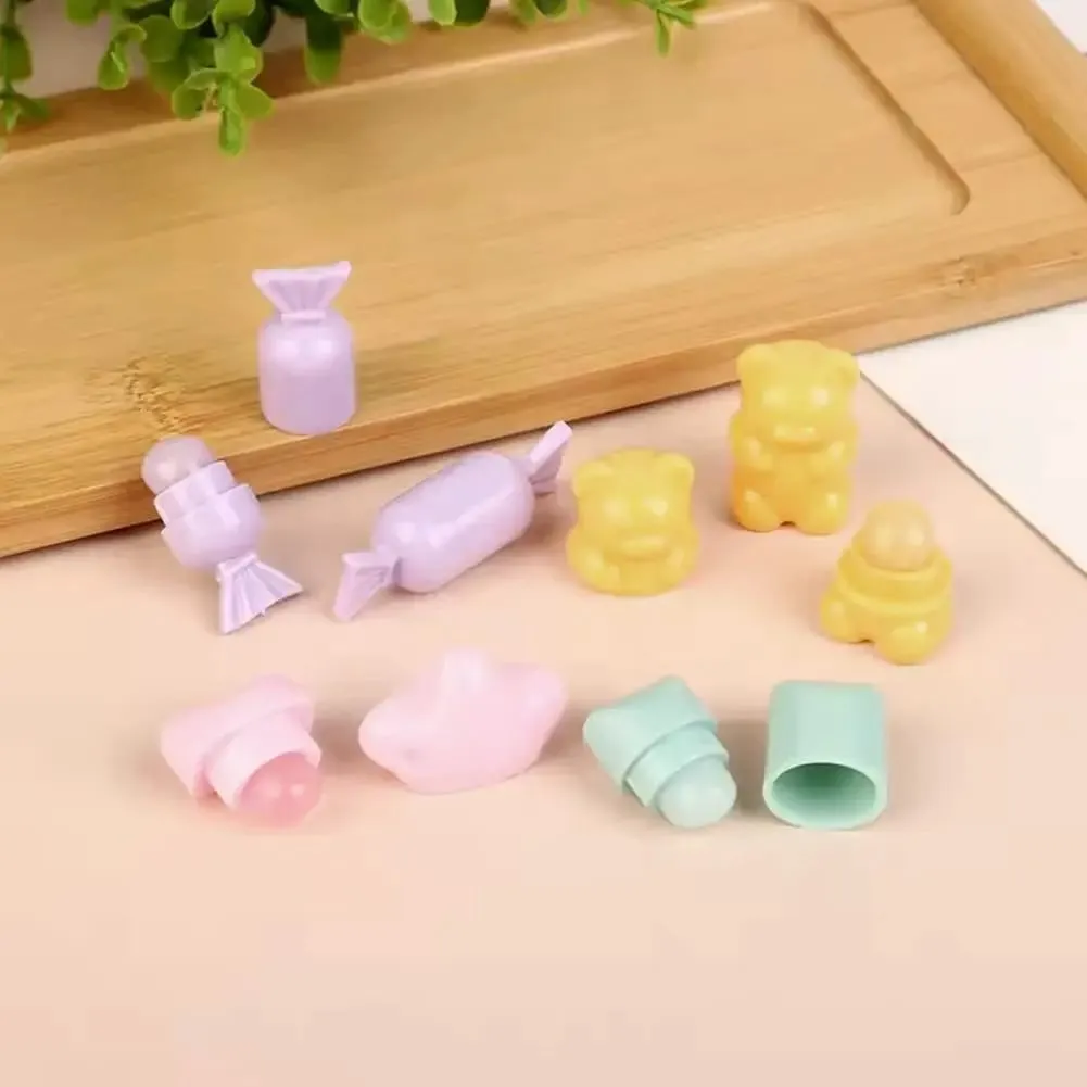 1/4PCS 휴대용 만화 미니 실리콘 립 브러쉬 귀여운 곰 각진 컨실러 브러쉬 립 밤 립 글로스 컨실러 메이크업 브러쉬 — image 2