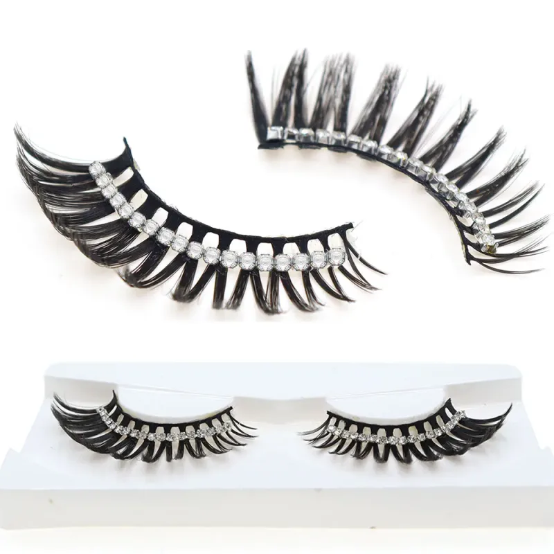 White Eyelashes Cosplay Makeup Natural Long Cross Strip False Eye Lashes — image 12