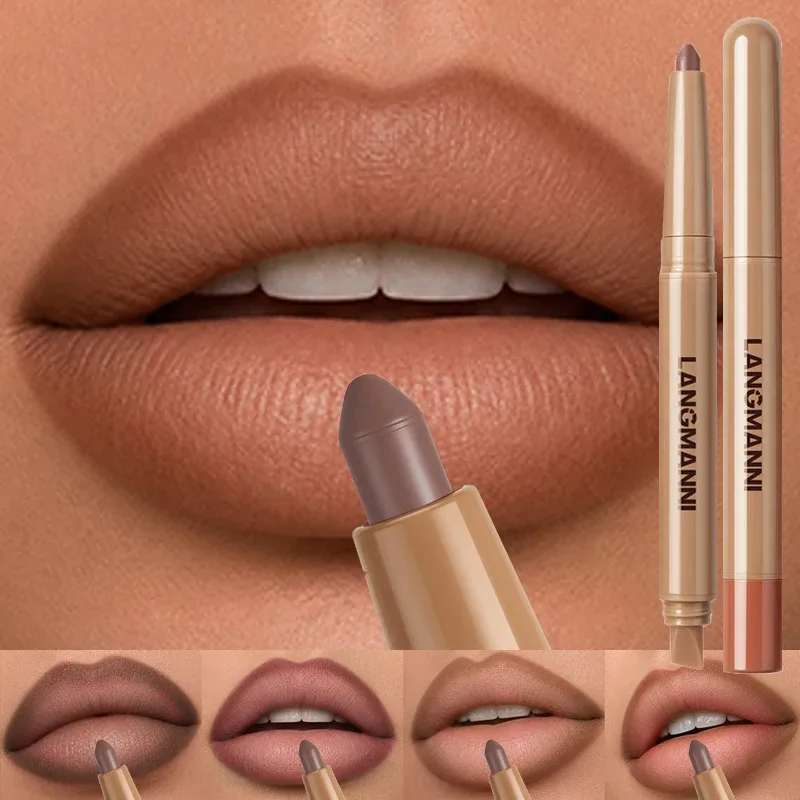 Chocolate Brown Silky Lipliner Pen Lip Shape Pen Waterproof Matte Nude Pink Lipstick Lip Outline Contour Lip Liner Pencil Makeup — image 5