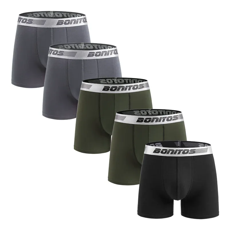 5 stücke männer Unterhosen Baumwolle Boxer Briefs Klassische Männer Höschen BONITOS Brief Elastischen Bund Boxer Unterwäsche Für Mann Shorts — image 10