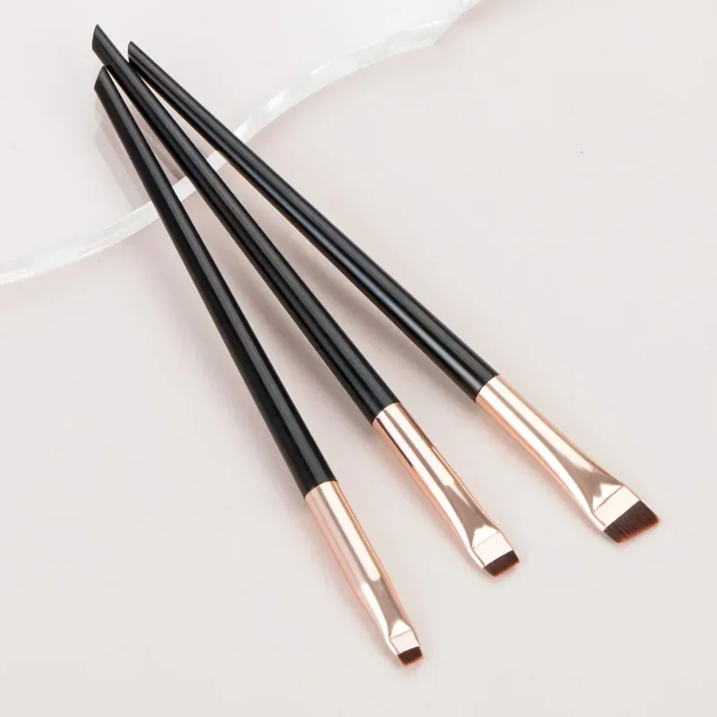 3pcs/set Blade Eyeliner Brush Eyebrow Brush Portable Flat Fine Eye Liner Brow Contour Makeup Brushes Cosmetic Beauty Makeup Tool