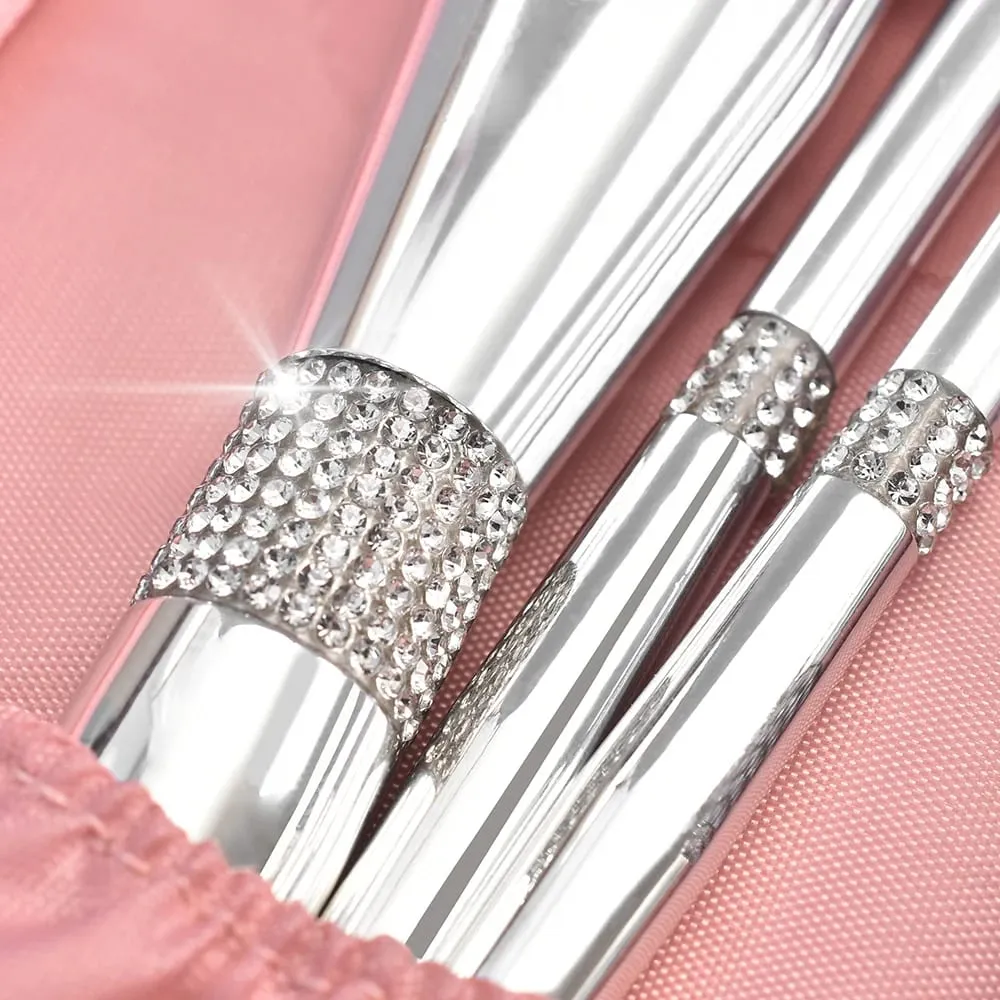 New 11 Pcs/set Diamond Makeup Brushes Set Powder Foundation Blush Contour Eyeshadow Brow Lashes Cosmetic Brushes Beauty Tools