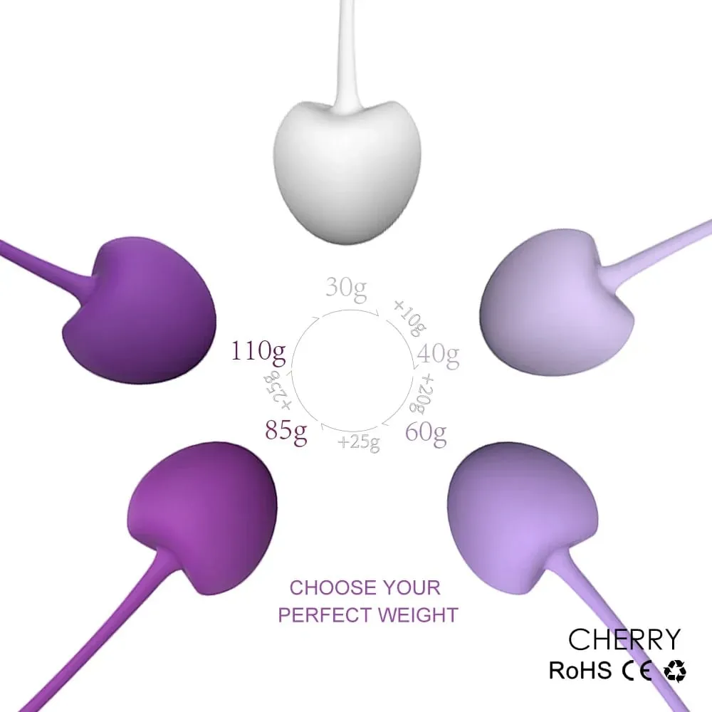 5Pcs Safe Silicone Smart Kegel Ball Cherry Ben Wa Ball Geisha Shrinking Balls Vagina Tighten Exercise Machine Sex Toy for Women