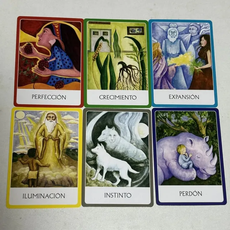 Chakras Oráculo De Los Chakra Oracle Cards 49 Deck 10.4*7.4cm Spanish Version Fate Divination Tarot Board Playing Game — image 2