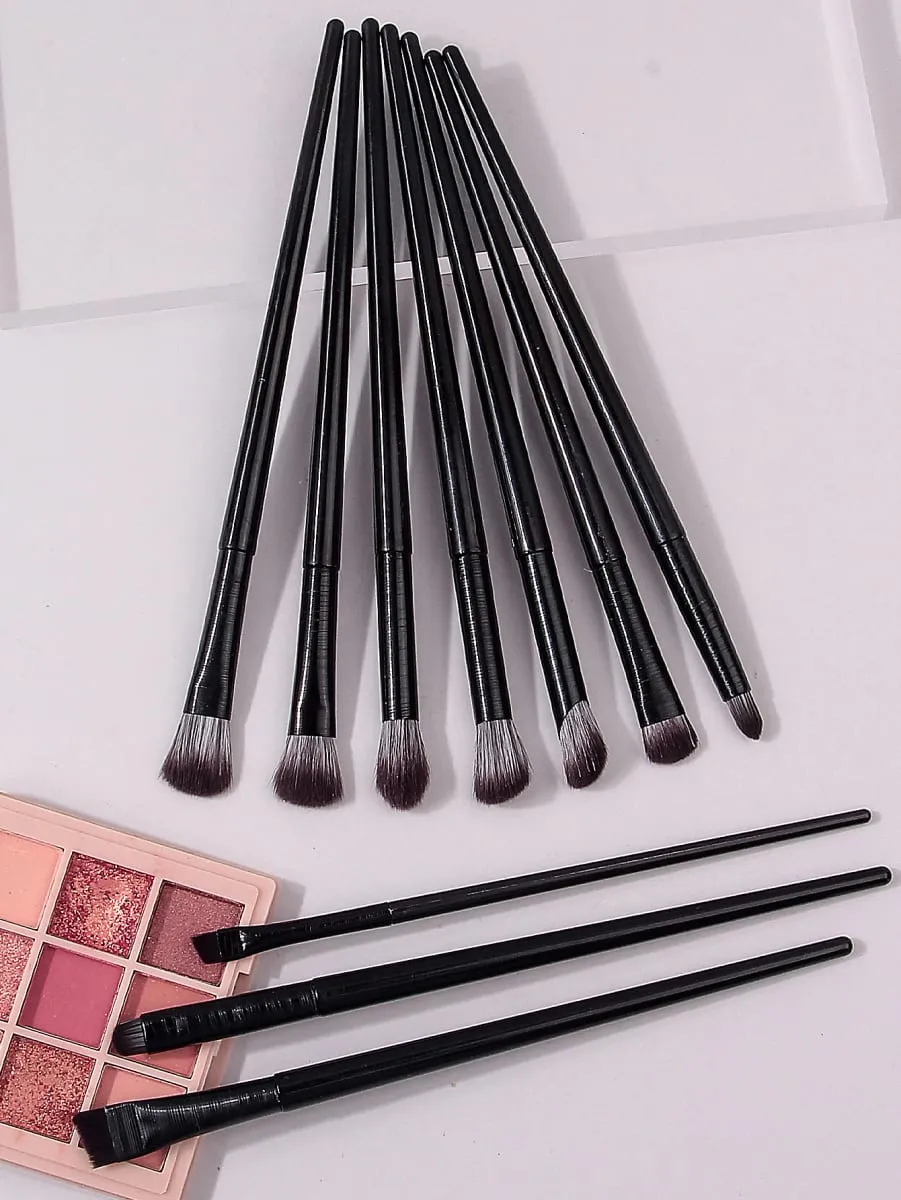 10-Piece Eye Makeup Brush Set: Eyeliner Eyeshadow Aegyo-sal Brushes with a PU Leather Makeup Brush Pouch — image 5
