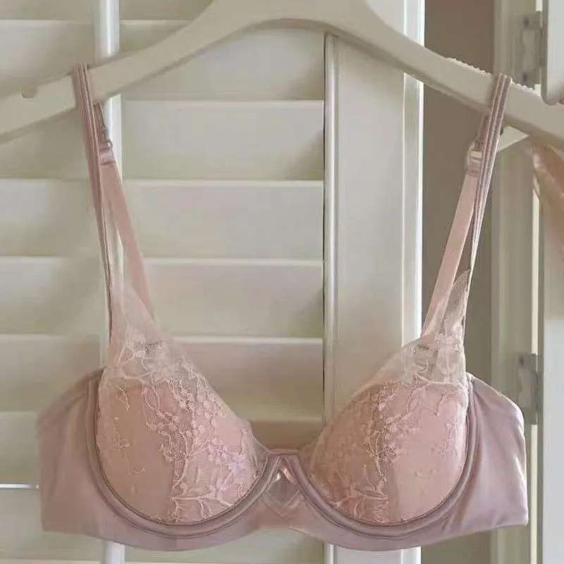 여성 브래지어와 팬티 세트 우아한 레이스 Bralette 무선 삼각형 컵 없음 Underwire 속옷 얇은 모여 컴포트 란제리 세트 — image 3