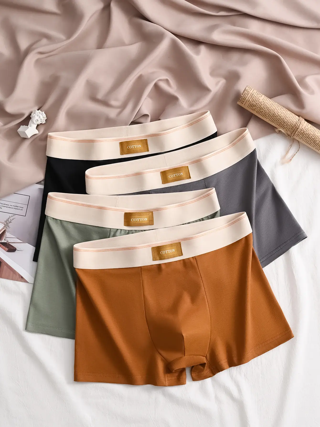 3 pçs de alta qualidade algodão masculino boxer briefs macio saudável casual moda esporte boxers na moda shorts masculinos roupa interior — image 7