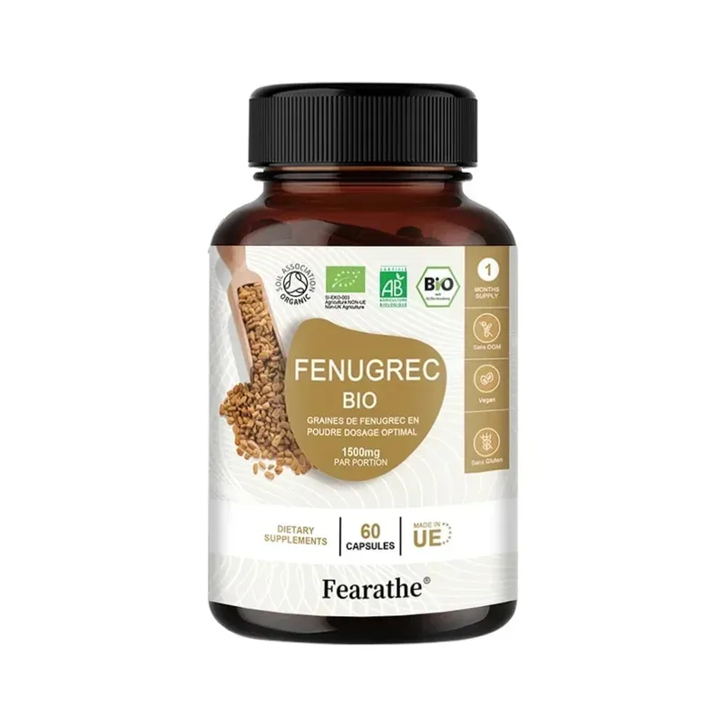 Organic Fenugreek Capsules with Vitamins & Calcium - 100% Vegan Fenugreek Powder Supplement for Women and Men — image 8