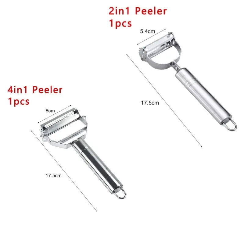 2/4 In 1 Rotary Peeler Multiple-Function Vegetable Fruit Potato Peeler Stainless Steel Peeler Home Kitchen Article Durable — image 11