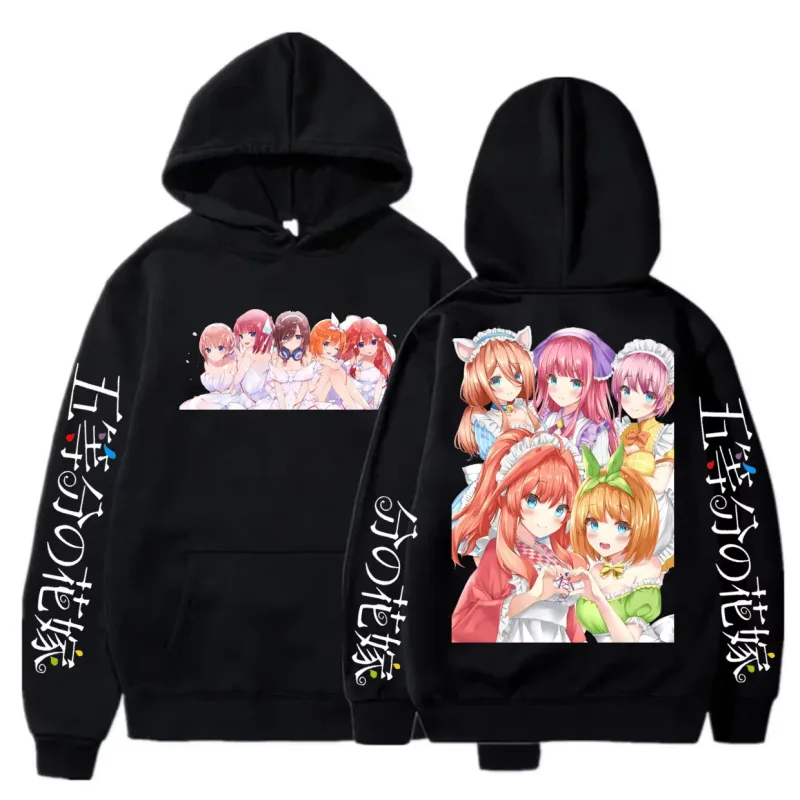 Hot Anime The Quintessential Quintuplets Sweatshirts Unisex Harajuku Hip Hop Top Y2K Gothic Cotton Oversized Printed Sweatshirt