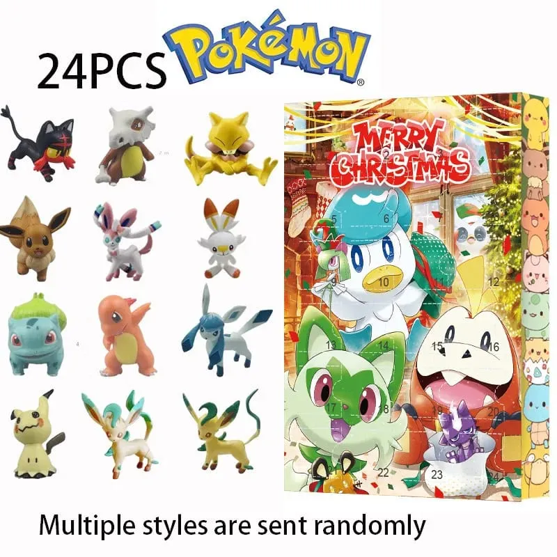 24PCS/Set Pokemon Christmas Advent Calendar Cute Pikachu Charizard PVC Small Anime Figure Surprise Box Birthday Halloween Gift — image 4