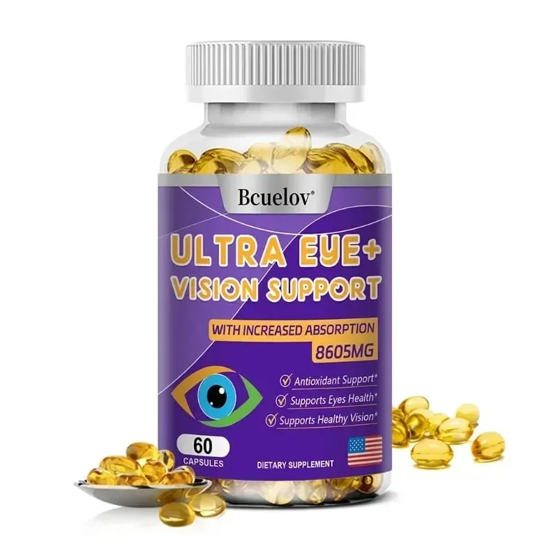 Eye Vitamins with A Blend of Lutein Zeaxanthin and Bilberry Extract for Macular Fatigue Dry Eyes and Vision Health in Adults