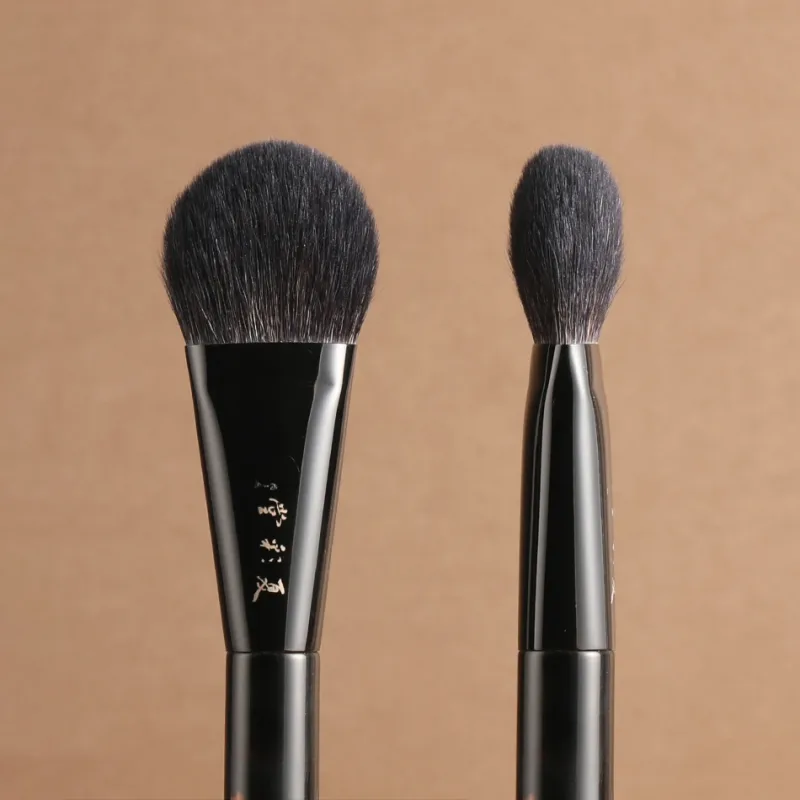Professional Handmade Make Up Brush 1PC Blush Contour Brush Soft Silver Fox Goat Hair Luxury Raw Lacquer Handle Makeup Brushes — image 5