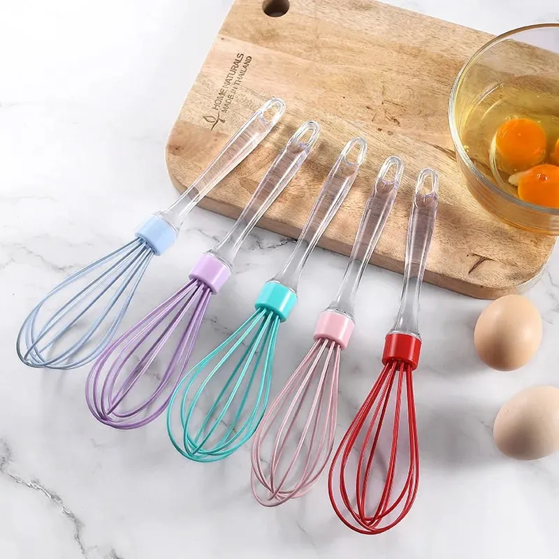 1pc 10-inch manual transparent handle silicone egg beater cake cream mixer egg baking gadget — image 2
