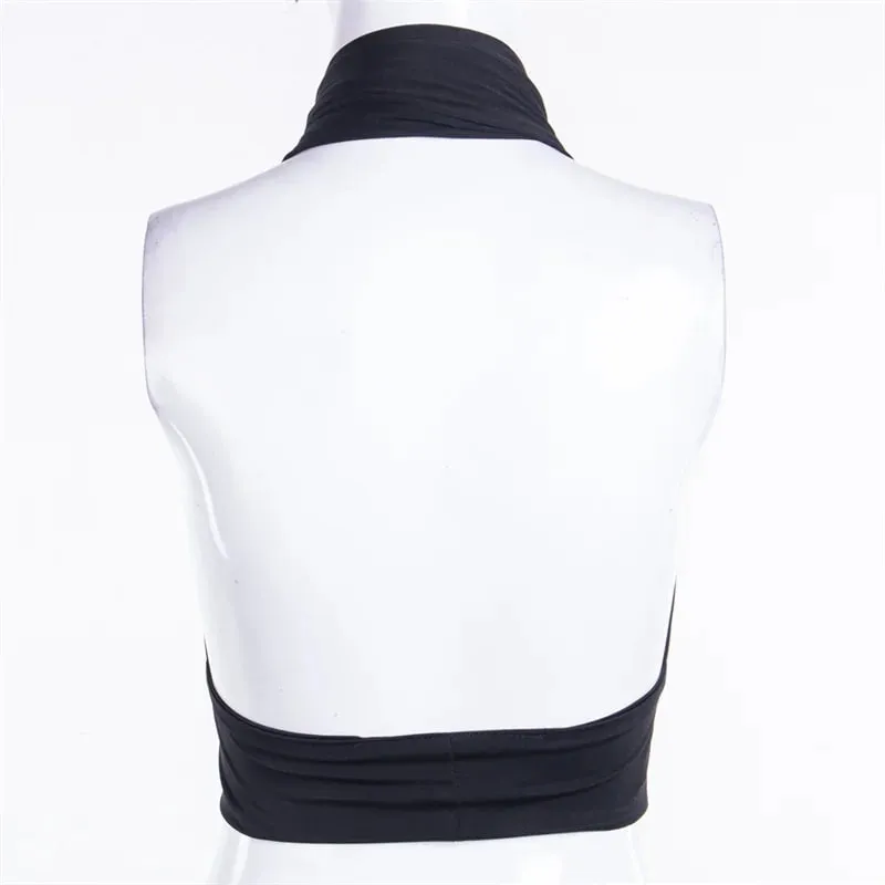 Women's Y2K Criss Cross Bustier Halter Sleeveless Wrap Front Sexy Backless Cami Crop Top Slim Fit Crop Tank Tops Streetwear — image 6