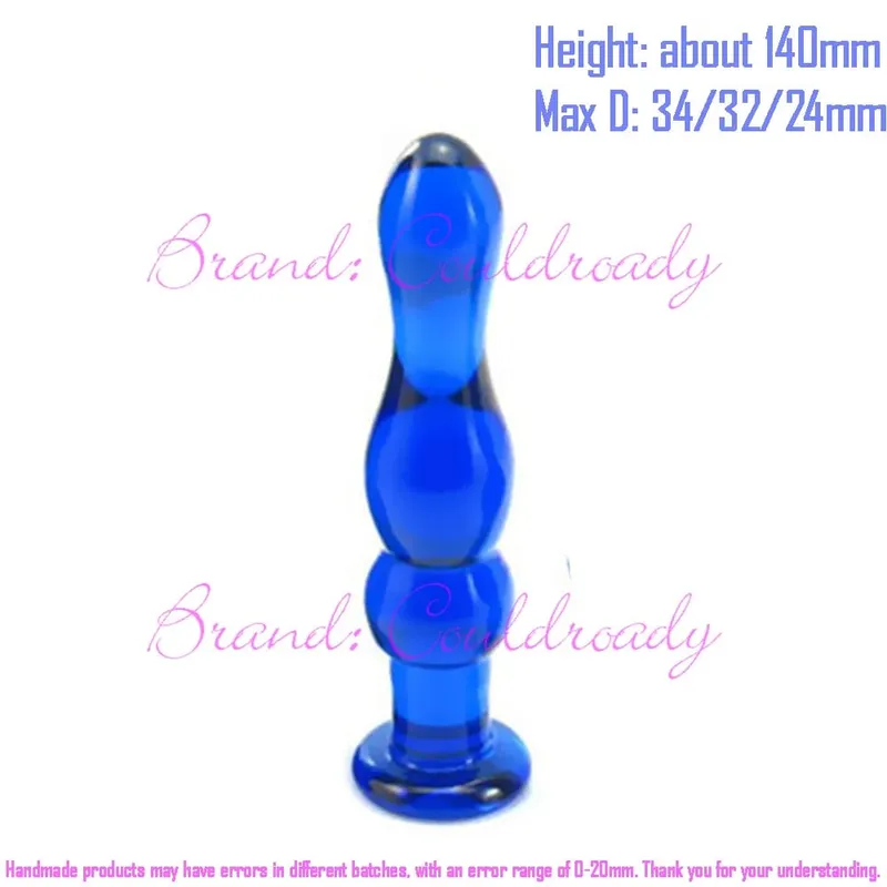 Pyrex Glass Dildo 195x33mm Fake Penis Crystal Anal Beads Butt Plug Prostate Massager G Spot Female Masturbation Toys — image 13